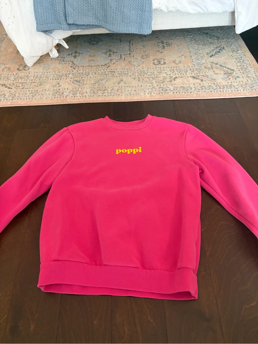 Target Pink Crewneck Sweater with Yellow "poppi" Logo